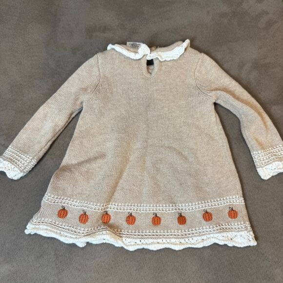 Max Studio Baby Sweater Dress Pumpkins Fall Halloween Thanksgiving 3-6 Months - Picture 4 of 6